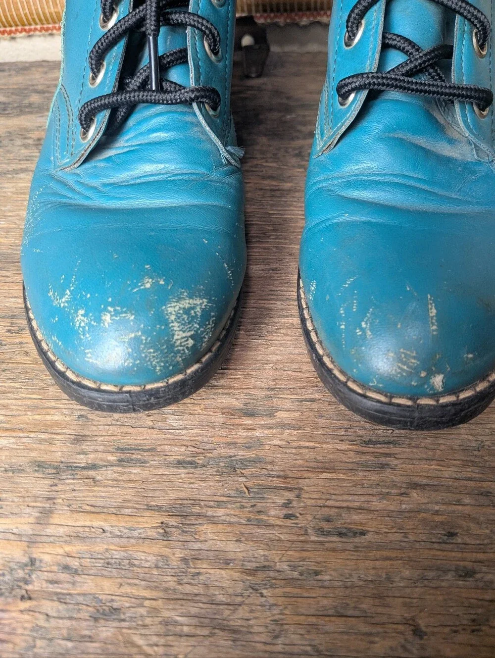 Kids Vintage Teal Roper Style Riding Boots